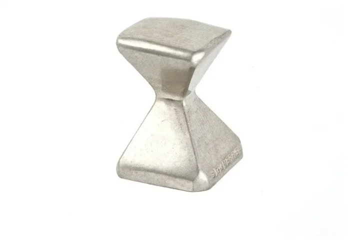 "Forged 2" Small Square Knob 5/8", Satin Nickel - Image 1