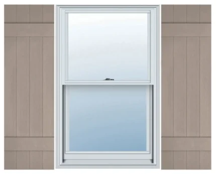 Four Board Joined, Board-n-Batten Shutters, Clay, 14"W x 31"H