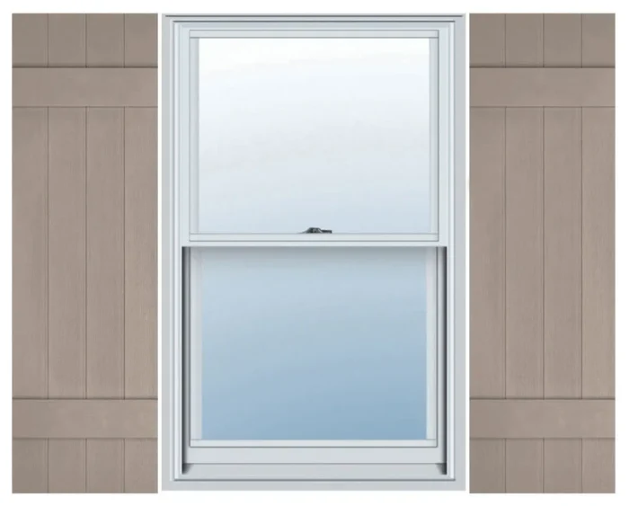 Four Board Joined, Board-n-Batten Shutters, Clay, 14"W x 31"H - Image 1