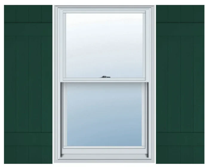 Four Board Joined, Board-n-Batten Shutters, Midnight Green, 14"W x 47"H - Image 1