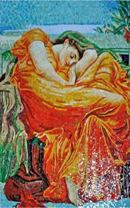 Frederic Leighton "Flaming June" Mosaic Reproduction, 35"x55"
