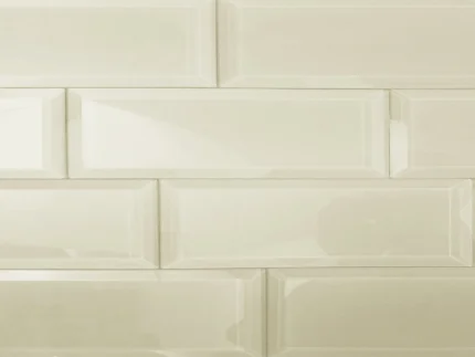 Frosted 3"x12" Beveled Glass Subway Tile,Glossy Creme, 1 Piece