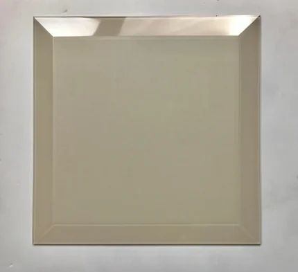 Frosted Elegance 8"x8" Beveled Glass Square Tile,Matte Creme, Set of 36