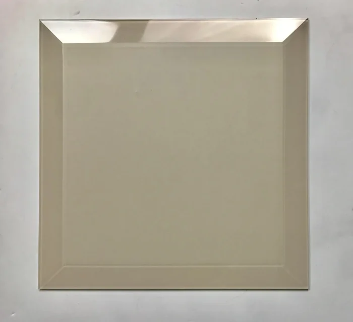 Frosted Elegance 8"x8" Beveled Glass Square Tile,Matte Creme, Set of 36 - Image 1