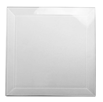 Frosted Elegance 8"x8" Beveled Glass Wall Tile,Glossy White, Box of 36 Pieces