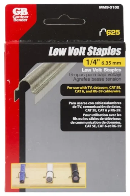 Gardner Bender MMS-3102 Low Volt Gun Staples, 1/4"