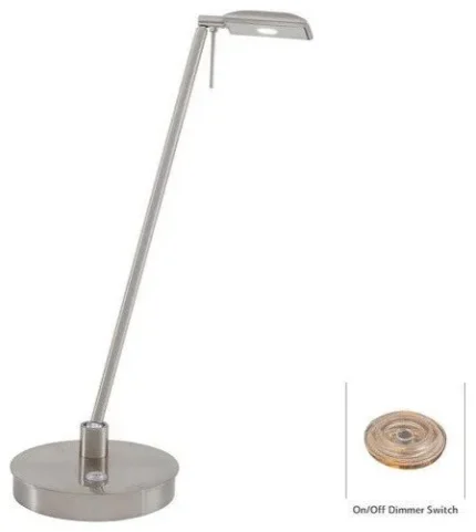 George Kovacs Reading Room Table Lamp P4326-084, Brushed Nickel
