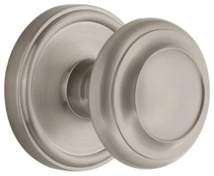 Georgetown Plate Passage with Circulaire Knob in Satin Nickel