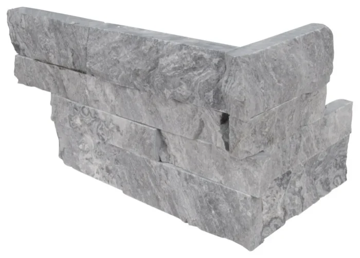 Glacial Grey 6X12X6 Split Face Corner Ledger Panel, Sample - Image 1
