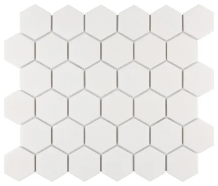 Gotham 2" Hex White Porcelain Floor and Wall Tile