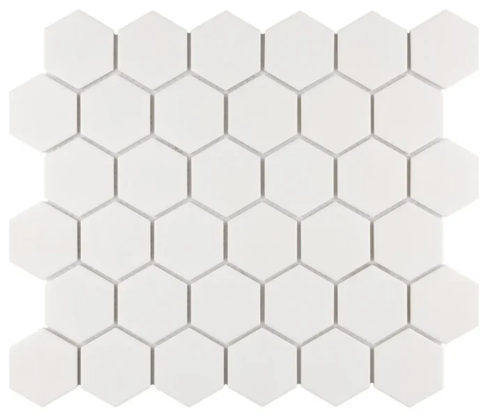 Gotham 2" Hex White Porcelain Floor and Wall Tile - Image 1