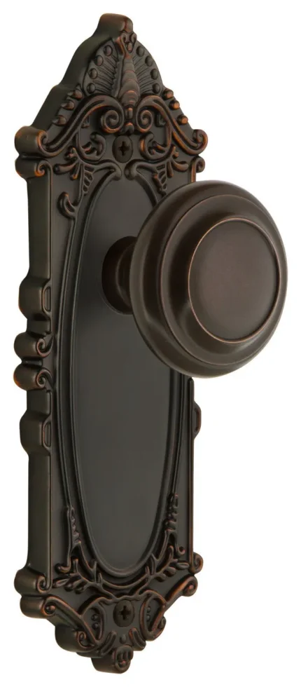 Grande Victorian Plate Dummy with Circulaire Knob in Timeless Bronze