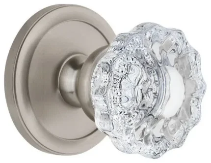 Grandeur CIRVER_PRV_238 Circulaire Solid Brass Rose Privacy Door - Satin Nickel