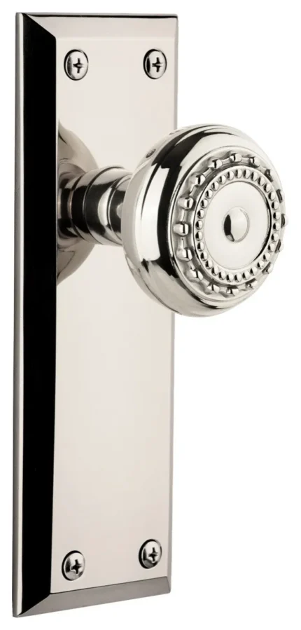 Grandeur Fifth Avenue Plate Dummy with Parthenon Knob in Polished Nickel