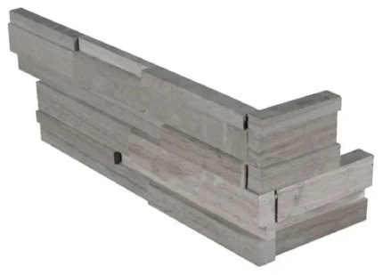 Gray Oak 3D Honed Corner Ledger Panel, Sample