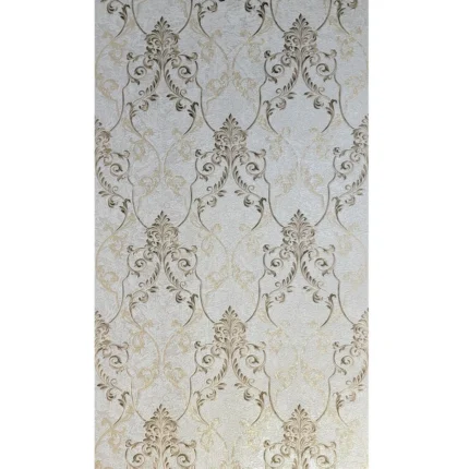 Grayish off white bronze gold metallic Victorian damask Textured Wallpaper rolls, Roll 27 Inc X 33 Ft
