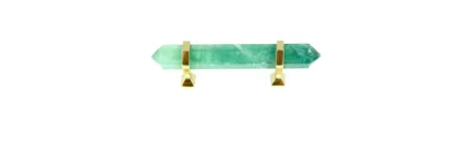 Green Fluorite Cabinet Knob 6" Closet Knob , Brass