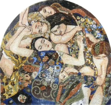 Gustav Klimt Virgins", Mosaic Reproduction, 32"x34"