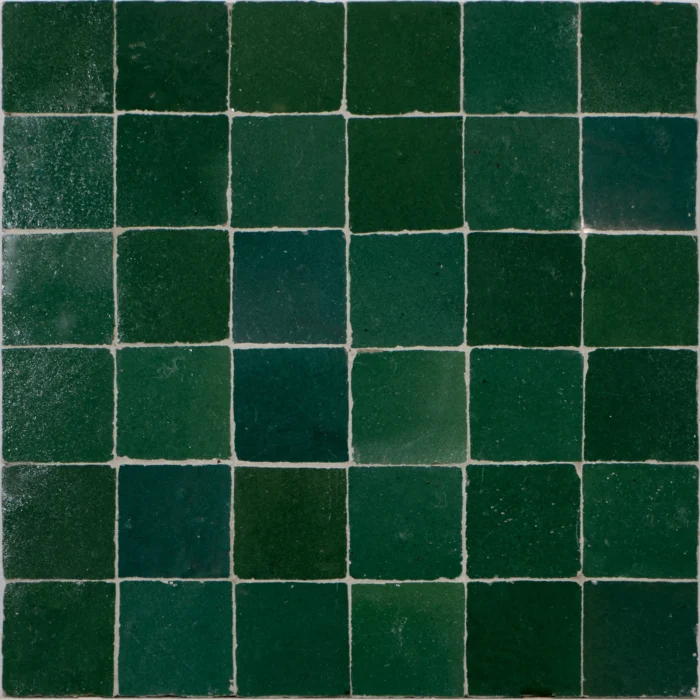 Handmade Mosaic Tile, Dark Green, 12"x12"Panel - Image 1