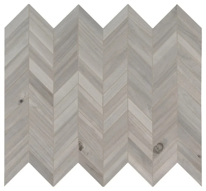 Havenwood Platinum 12X15 Matte Chevron Mosaic, 8 Sheets - Image 1