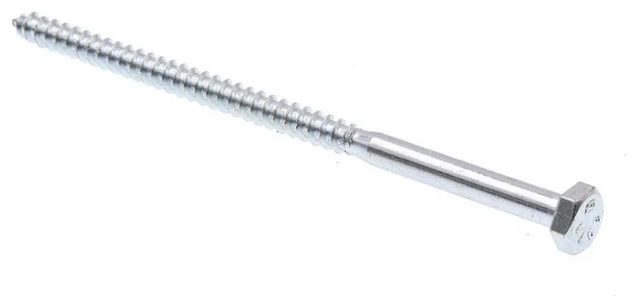 Hex Lag Screws 1/4in X 5in A307 Grade A Zinc Plated Steel 100PK - Image 1