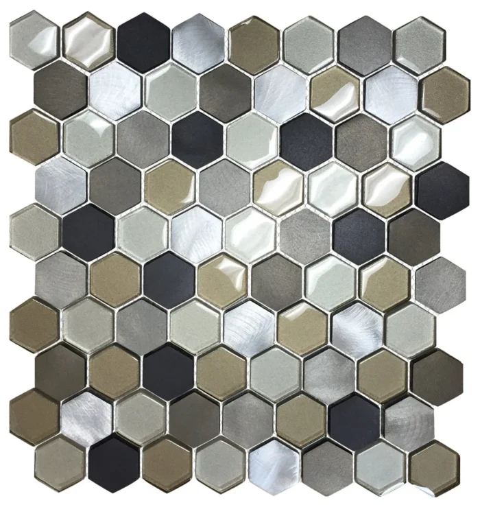 Hexagon Metallix Mosaic, Orion, Sample - Image 1