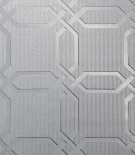 Hexagon trellis wallpaper silver metallic faux wicker bamboo Textured geometric