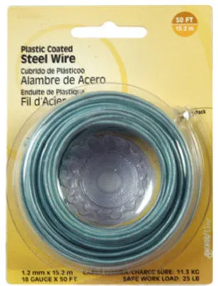 Hillman Fasteners 123115 Plastic Coated Wire, 18 Gauge 50'