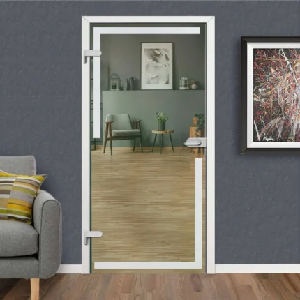 Hinged Glass Door, Non Private with Frosted Design, 26"x80", Right