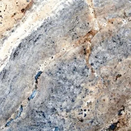 Honed/Filled Silver Travertine Tile, Sample