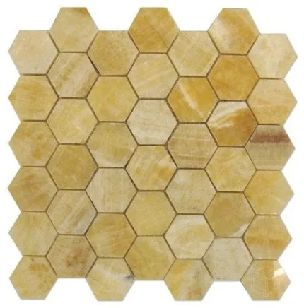 Honey Onyx Polished 2'' Hexagon Mosaic Tile