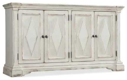 Hooker Furniture 5662-85001-WH 65"W Contemporary Farmhouse - Distressed White