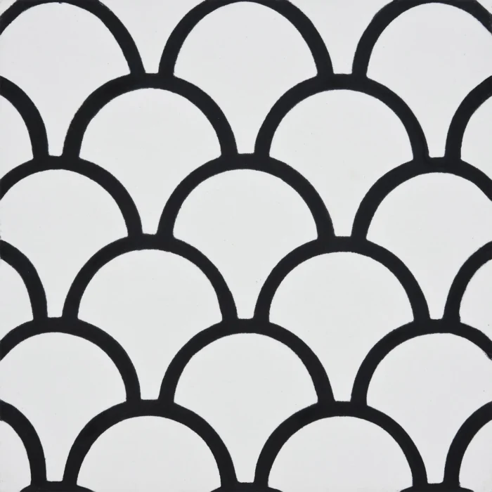 Imouzar Handmade Cement Tile, White/Black,Sample - Image 1