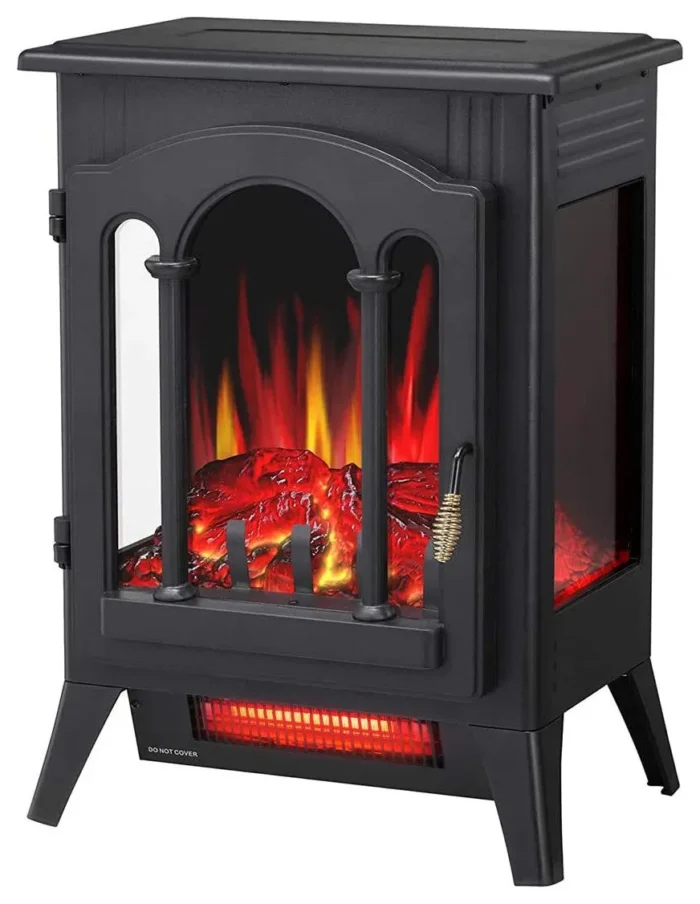 Infrared Electric Fireplace Stove, 16" Freestanding Fireplace Heater, Realistic - Image 1