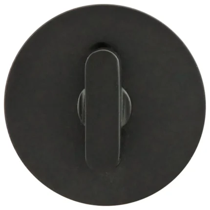 INOX Barn Door Privacy Lock, Round Rose, 2.25" BS, TT16 Turn, 19G