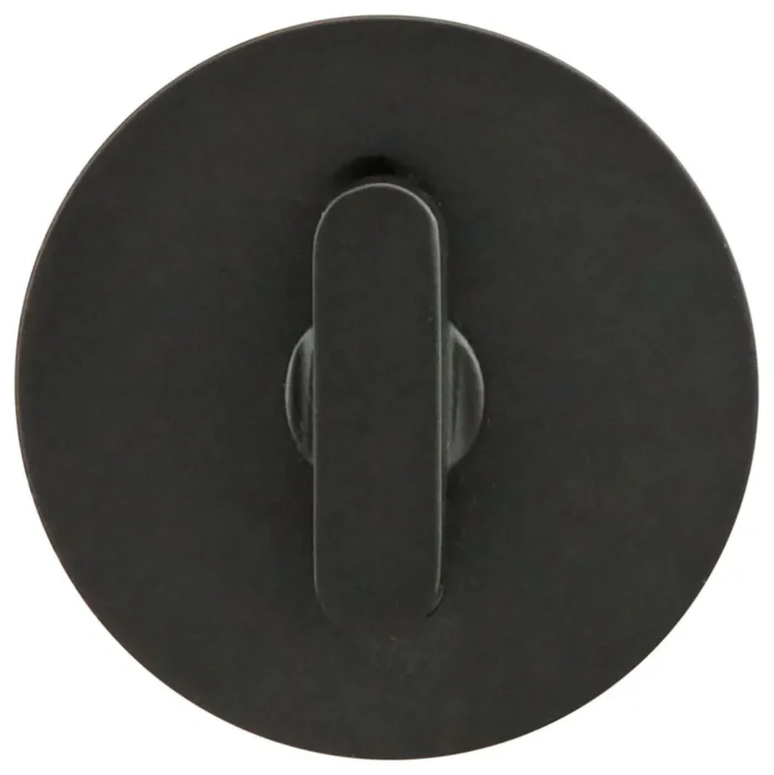 INOX Barn Door Privacy Lock, Round Rose, 2.25" BS, TT16 Turn, 19G - Image 1