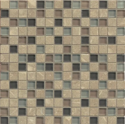 Interlude 3/4"x3/4" Glass/Stone Mosaic Blend, Octave