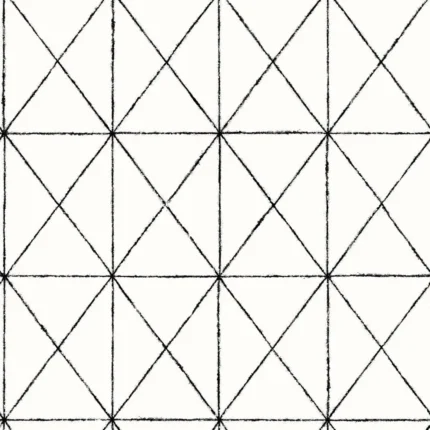 Intersection Black Geometric Wallpaper, Sample