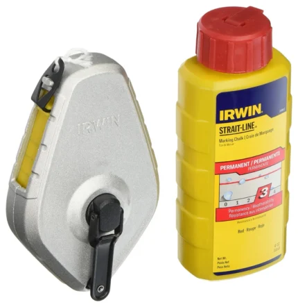 Irwin 1932881 Strait-Line Aluminum Classic Chalk Reel 100' & 4 Oz Red Chalk