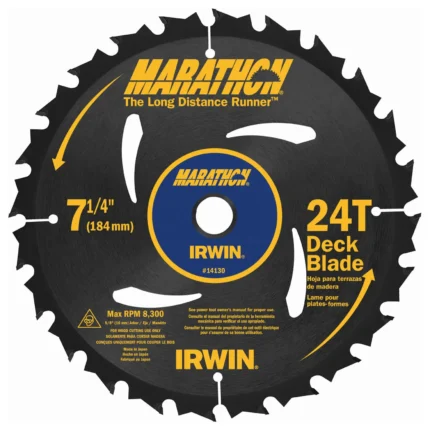 Irwin Marathon 14130 7-1/4" 24 Tooth Portable Corded Circular Saw Blades