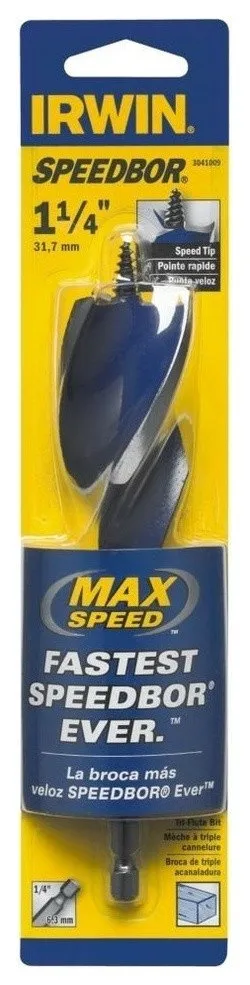 Irwin Tools 3041009 Speedbor® Max Speed Drill Bit, 1-1/4" x 6"