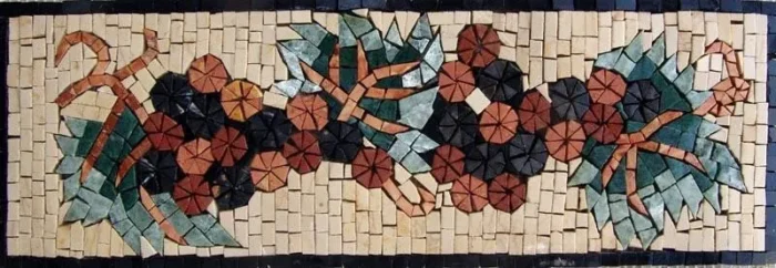 Kitchen Backaplash, Black Grapes Mosaic 23"x8" - Image 1