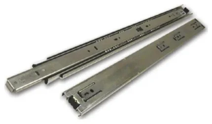 Knape & Vogt  16 In. Full Extension Drawer Slide With Hold-Out - Bright Zinc