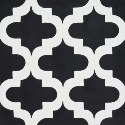 Lantern Handmade Cement Tile, Black/White, Sample