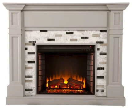 Larams Electric Fireplace With Marble Surround