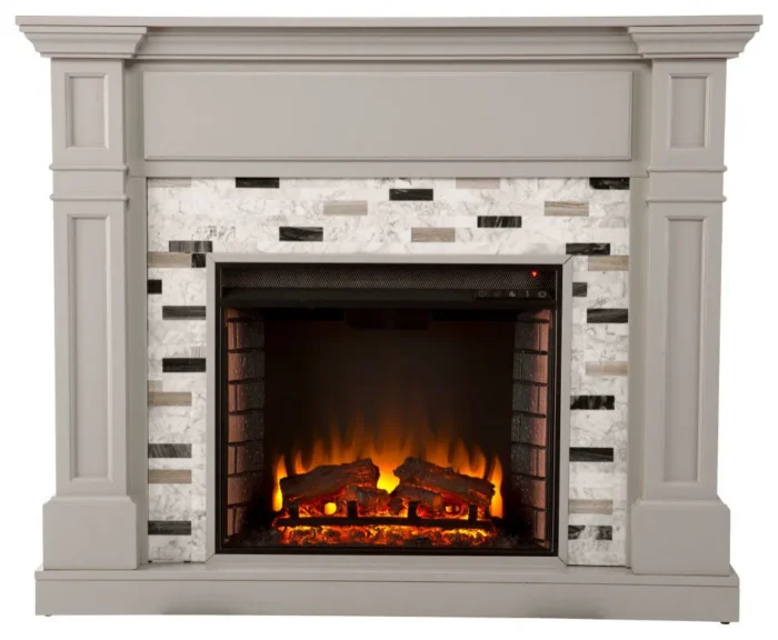 Larams Electric Fireplace With Marble Surround - Image 1