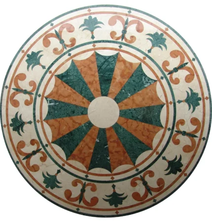 Large Round Stone Art, Mardi Gras Mosaic 72"x72"