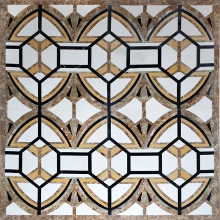 Large Waterjet Mosaic Square, Genetta I, 128"x128"