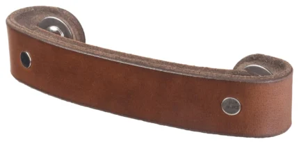 Leather Handle, The Tilikum, Dark Brown, 4" Center-to-Center, Nickel