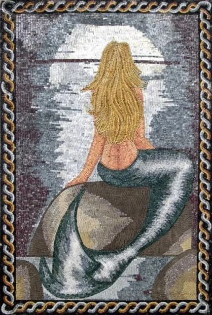 Little Mermaid Mosaic Art, 39"x56"